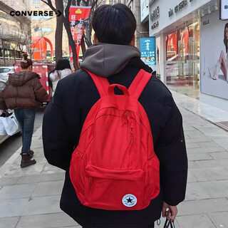 Converse backpack student school bag 2025 new middle school and high school campus large capacity backpack college student travel bag college red counter genuine you get ten for a fake m 44*30*11cm about 14.5l