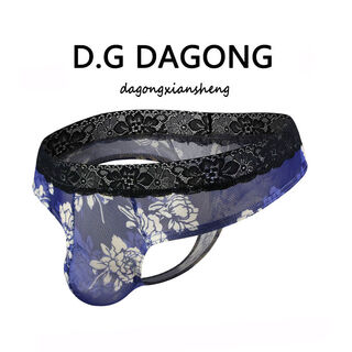 Dayu (dayu) dayu sexy men's underwear transparent thong low-waist sexy slim ice silk breathable men's shorts convex t-pants royal blue xl