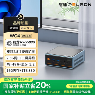 Panlei wo4 mini host amd ryzen r5 5500u mini host 6 cores 12 threads 16g 1tb gaming office desktop computer 20% national subsidy