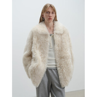 Msbeast miss beast imported tuscan fur one-piece jacket women's silhouette lamb fur丨looking for jianjing white s