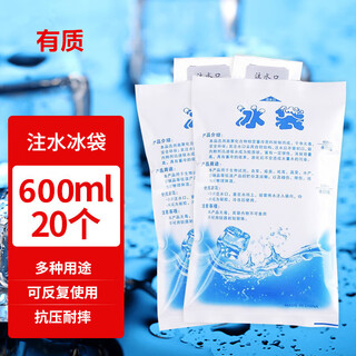 High-quality 20 packs of 600ml water-filled ice bags for outdoor food and seafood refrigeration ice bags