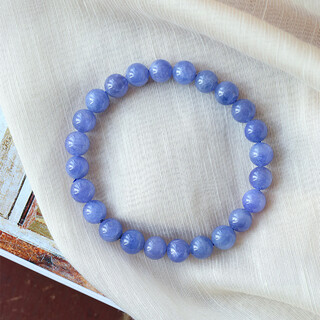 Oeinoein natural crystal tanzanite round bead single circle bracelet women's crystal colored gemstone bracelet jewelry gift tanzanite about 8mm sent one