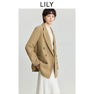 Lily2025 new winter women's wool blended thickened retro temperament commuting casual high-end suit jacket 227 rock yellow s