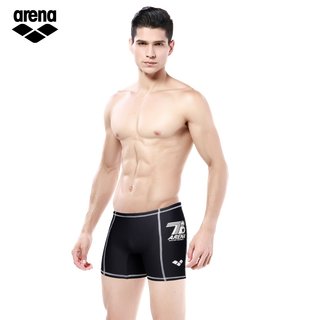 Arena swimming trunks for men, adult comfort training, fitness anti-chlorine boxer swimming trunks, founding commemorative edition, black boxer 2xl (waist 90-95cm)