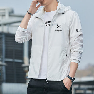 Haglofs matchstick 2025 new sun protection clothes men's skin clothing breathable hooded jacket men's outdoor sports fishing clothing white 2xl