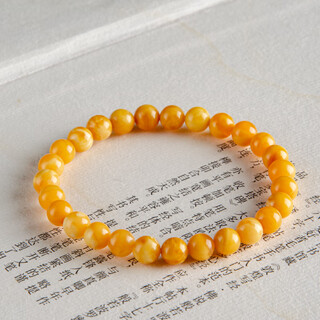 Coasze beeswax bracelet collectible old beeswax european return old flower wax baltic amber bracelet for women 6mm round beads