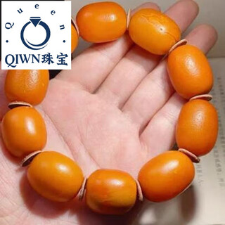 Qiwn natural old beeswax bracelet presbyopic wax amber bracelet date bead single circle men's and women's close wax buddha bead bracelet 20mm+, zy5370, about 53.7 grams