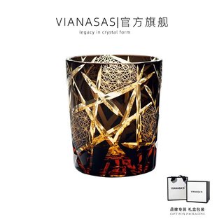 Vianasa s twilight of the gods edo kiriko hand-carved crystal glass whiskey glass gift box set twilight of the gods (single gift box) 280ml 1 piece