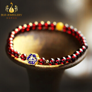 Bailuoqi collection burgundy brazilian garnet bracelet female dragon year benming nian buddha bead bracelet jewelry thousand-hand guanyin rat bead diameter 10mm