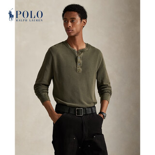 Polo ralph lauren men's 25th autumn mesh cotton henley shirt rl100211 301-olive green l