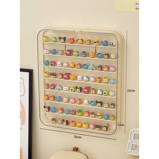 Cute display photo frame, punch-free bubble mart storage display stand, small ornament cabinet, wall-mounted blind box box, 1 pack, cream style cute display stand