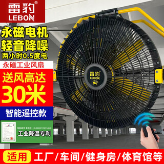 Lebon industrial fan powerful extra large floor-standing fan permanent magnet brushless industrial large fan arena workshop warehouse large fan hand-push removable large fan large electric fan 1170 powerful fan丨remote control wall mounted model-dc variable frequency motor-stepless speed regulation
