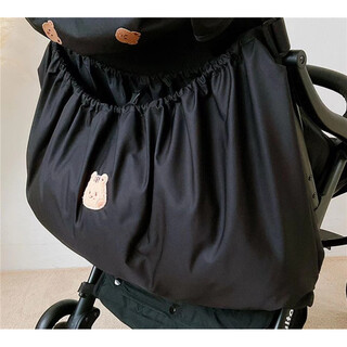 Aiboduo ins korean version baby stroller storage bag, outing bottle diaper storage bag, baby walking artifact storage bag, black squirrel hanging bag_size 40*70cm