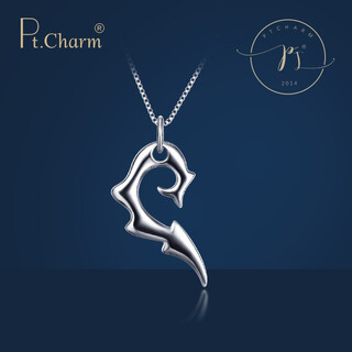 Pt.charm platinum pendant for men and women pt950 platinum couple wolf tooth two-in-one heart-shaped pendant new year's valentine's day gift in stock women's 5.8-5.9g with silver necklace