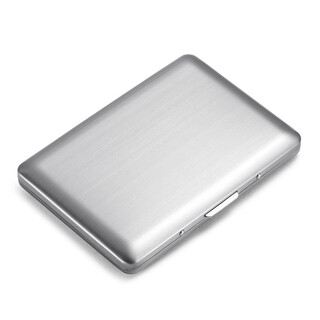 Jingyi card holder document bag 25 new anti-theft metal card holder men's and women's stainless steel card box anti-degaussing compact card holder silver