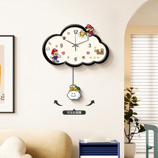 Long time no see mario cute cartoon wall clock living room creative clock decoration clock silent home wall clock