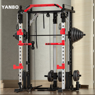 Yanbo (yanbo) squat bench press rack comprehensive trainer smith machine multi-functional gantry fly bird trainer fitness equipment stand-alone machine + stool + 120 kg barbell, installation included