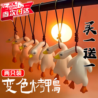 JIANTIAN变色烤鸭挂件遇光紫外线变色有趣恶搞钥匙扣黑科技玩具圣诞礼物