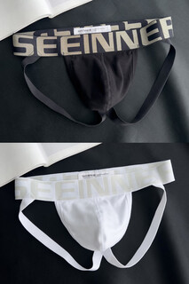 2 pairs of thong men's double underwear pure white boys u convex bag sexy back empty triangle shorts head 612 black + white m90-110jin jin is equal to 0.5 kg