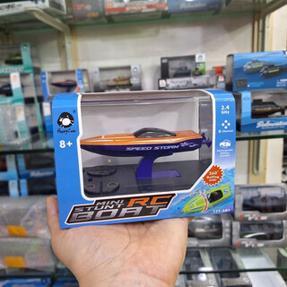 Deberry mini remote control boat hovercraft waterproof toy wireless rowing children's water electric water submarine small speed boat orange tumbling remote control speed boat 581