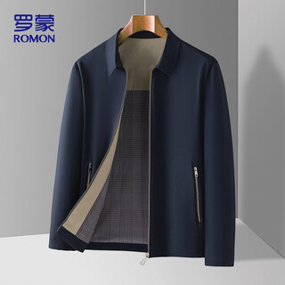 Romon executive jacket men's autumn business lapel jacket men's hall style middle-aged and elderly dad wear jk88 navy blue xl
