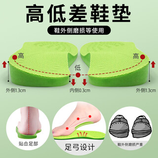Huabaochi height difference insoles for men and women, functional and comfortable insoles for adults, suitable for wear on the outside of shoes