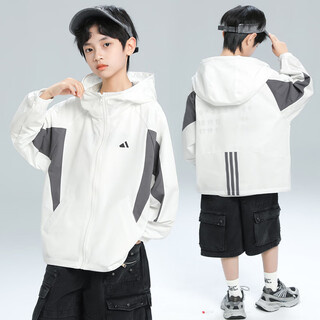 Purcotton cotton era boys summer sun protection clothing jacket 2025 new medium and large children boys summer thin sun protection clothing beige 120 cm