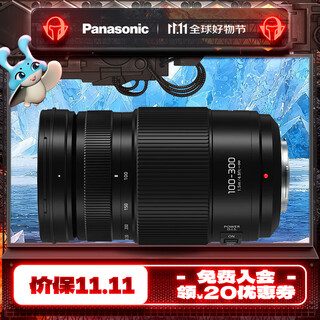 Panasonic 100-300mm f4.0-5.6 second generation mirrorless digital camera lens telephoto lens m43 mount black macro 4/3 system interface