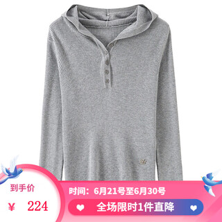 
BANANA BABY BANANA BABY 2024 new style grey sweater women hooded pullover slim body D244MY683 gray M