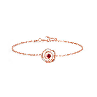 I do 18k gold ruby inlaid diamond bracelet jewelry chinese valentine's day gift