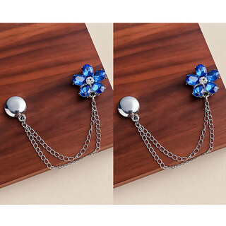 Zuoou's rhinestone flower pants are too long and can be shortened. anti-mopping artifact chain magnetic buckle trouser leg fixing clip adjustment buckle blue pair