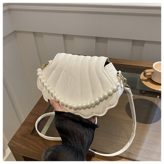 （0.01）休闲2025潮流个性唯美单肩夏天上新唯美洋气链条斜挎手提 米白色