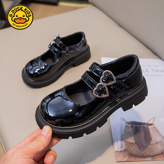 G.duck girls fashion black leather shoes performance shoes princess glossy student soft sole comfortable children's shoes bs-black glossy 913 (comfortable soft sole) 26 inner length 16.3cm