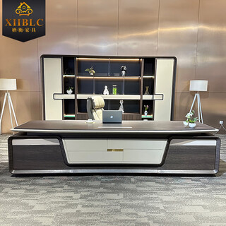 Qiheng (xiiblc) new light luxury executive desk boss desk chairman president desk office desk and chair combination high-end manager desk 3.2 meter boss desk