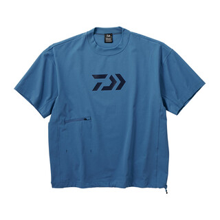 Daiwa de-66009 loose short-sleeved t-shirt summer outdoor breathable round neck half-sleeved fishing wear blue s