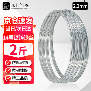 Jiuqiangu galvanized iron wire no. 14 bundling wire thick 2.2mm 1kg about 33 meters rust-proof electroplated corrosion-resistant wire bundling fastening industrial wire household clothes drying construction subway wire
