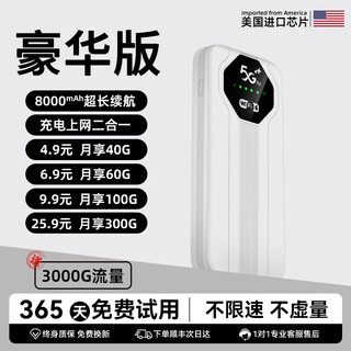 本腾充电宝随身WiFi6移动无线WiFi6免插卡便捷式高速热点路由器无限通用流量不限速全国高速流量 【豪华版】充电宝WiFi二合一 1