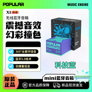 栢启歆X1无线蓝牙音箱 户外迷你小型音响高音质便携式电脑桌面家用重低音炮车载播放器HiFi立体声音箱TWS X1无线蓝牙小音响【科技蓝】