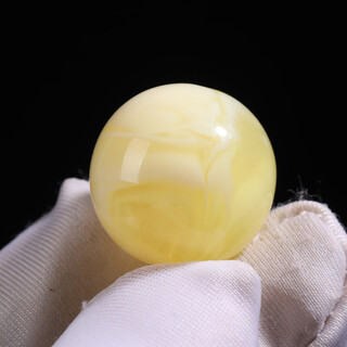 Fat donglai same style second generation beeswax single bead round bead loose bead old single bead toy bracelet diy accessories with beads white floating flower 20mm 1 piece