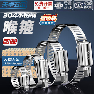 Tianzhuo hardware 304 stainless steel hose hoop clamp pipe clamp live hoop water pipe range hood washing machine gas pipe 6-12 (xiaomei) - 5000 (full box)