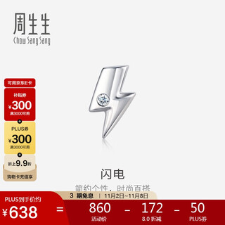 Chow sang sang pt950 platinum let's play series ear play lightning diamond single stud earring 92121e pricing