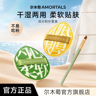 Ermutao extra points 100 points powder puff set (xl) foundation puff for wet and dry liquid foundation, special for no-powder holiday gift 100 points powder puff (xl) 2 pieces + concealer brush