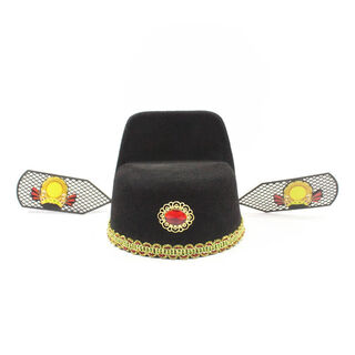 Aoshengkou children's seven-grade sesame official hat, god of wealth hat official hat, black gauze hat, seven-grade sesame official hat, groom's official hat props, black