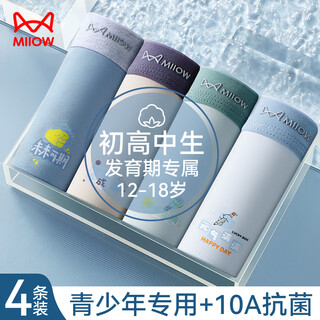 Catman underwear for boys and girls in the developmental period, pure cotton boxer briefs for high school students, junior high school students and older children's shorts, 25 years new product