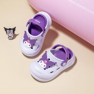 Hellokitty children's shoes girls' croc shoes kuromi eva two-wear sandals thick-soled garden beach shoes 5874 purple 26