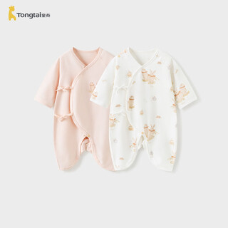 Tongtai (tongtai) baby jumpsuit spring and autumn pure cotton newborn clothes baby butterfly romper suit monk suit pink 59cm