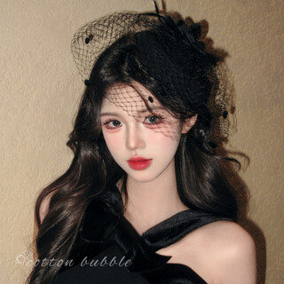 The daughter of the republic of china retro white mesh top hat female bride temperament veil headwear celebrity banquet dress hair accessories black daughter top hat