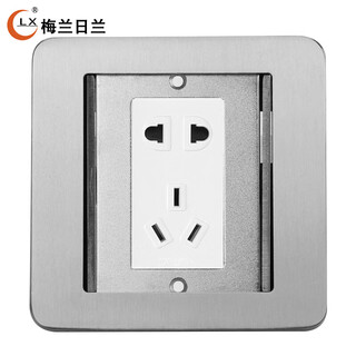 Merlin gerin 304 stainless steel waterproof floor socket double door hidden five-hole floor ground socket five holes