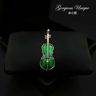 Quamer exquisite violin brooch high-end fashion corsage pin suit accessories 2025 main image color