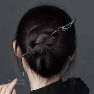 Two generations of happy cloud hairpins for women, ancient style walking wooden tassel hairpins, modern daily hair accessories, simple hanfu headdress + hairpin box